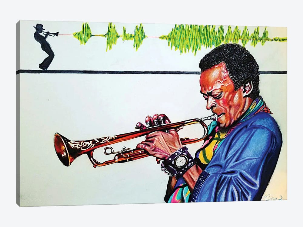 Miles Davis by Kathy Sullivan 1-piece Canvas Art Print