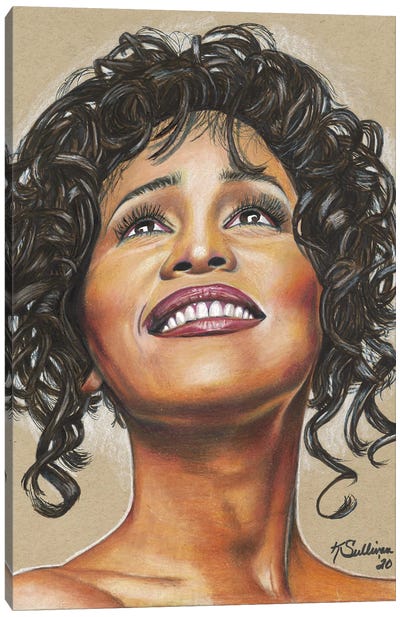 Whitney Houston Canvas Art Print - Kathy Sullivan