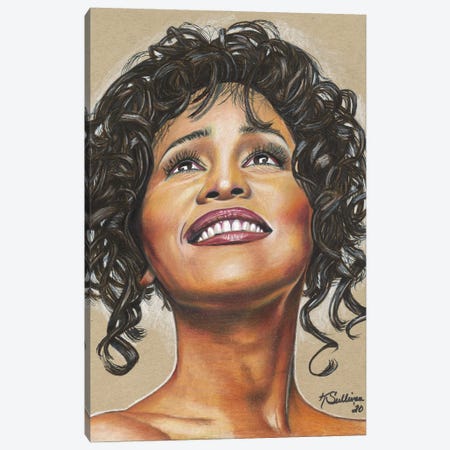 Whitney Houston Canvas Print #KYS45} by Kathy Sullivan Canvas Art Print