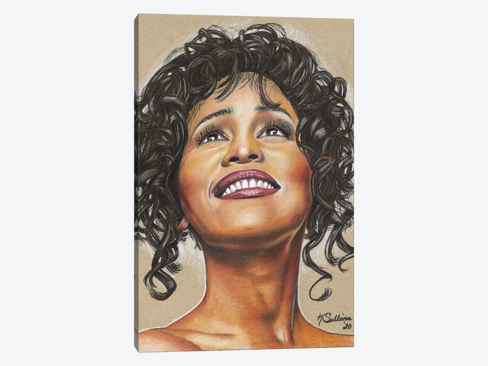 Whitney Houston by Kathy Sullivan 1-piece Canvas Art Print
