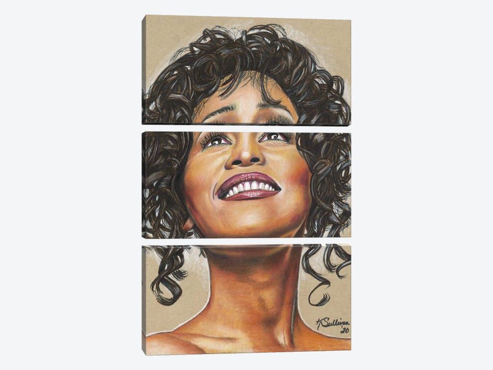 Whitney Houston by Kathy Sullivan 3-piece Art Print