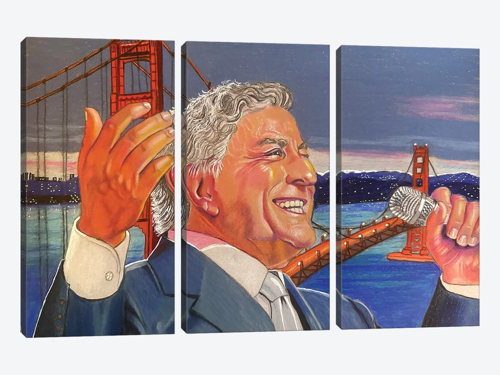 Tony Bennett by Kathy Sullivan 3-piece Canvas Art