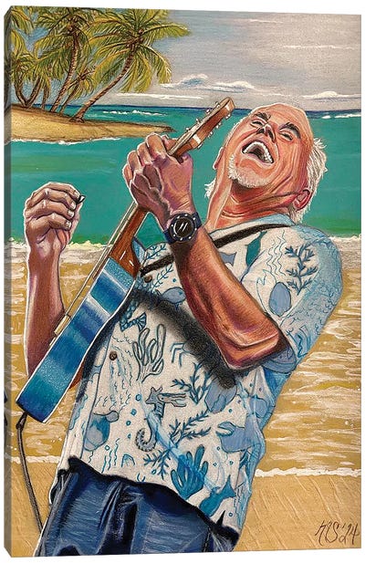 Jimmy Buffett Canvas Art Print - Beach Art