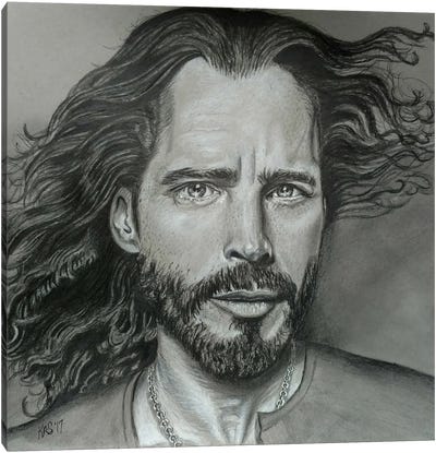 Chris Cornell Pencil Drawing Canvas Art Print - Celebrity Art