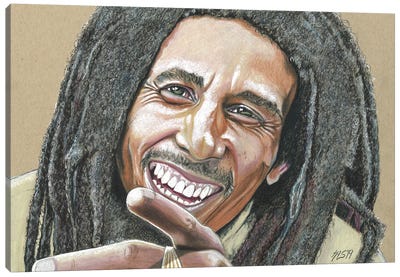 Bob Marley Canvas Art Print - Kathy Sullivan