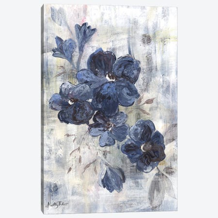 Blue Cottage Flowers Canvas Print #KYT1} by Kelley Talent Canvas Art