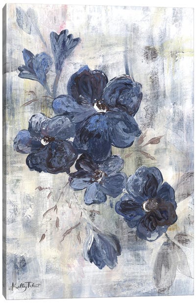 Blue Cottage Flowers Canvas Art Print