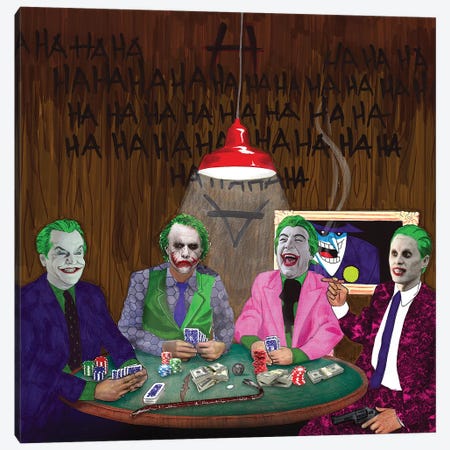 Batman Jokers Wild Canvas Print #KYW10} by Kyle Willis Canvas Art Print