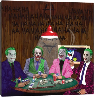Batman Jokers Wild Canvas Art Print - Jared Leto