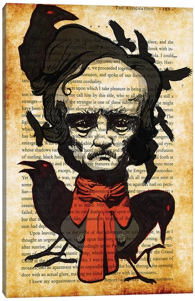 Edgar Allan Poe Canvas Art Print - Kyle Willis