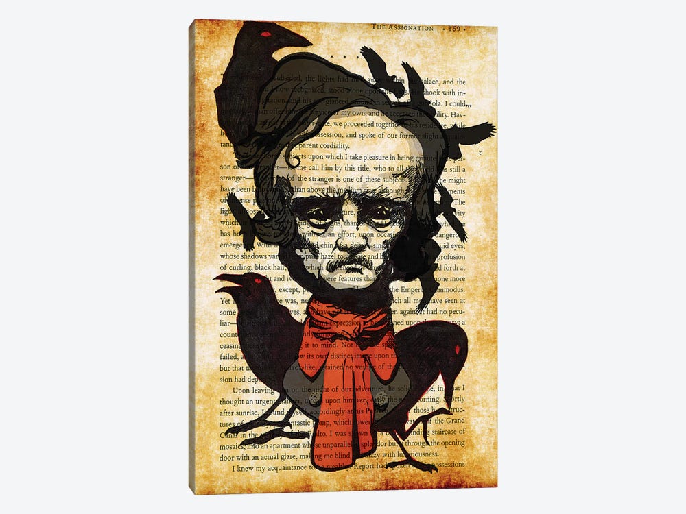 Edgar Allan Poe by Kyle Willis 1-piece Canvas Print