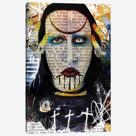 Marilyn Manson Abstract Nightmare Canvas Print #KYW23} by Kyle Willis Canvas Art