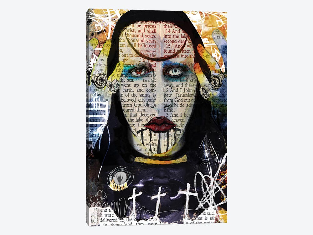 Marilyn Manson Abstract Nightmare by Kyle Willis 1-piece Canvas Wall Art
