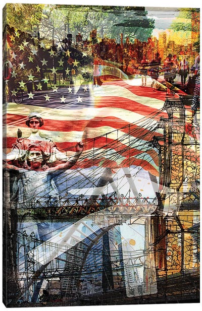 NYC Series This Is America Canvas Art Print - American Flag Art