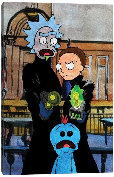 Rick And Morty Boondock Saints Canvas Art Print - Cartoon & Animated TV Show Art