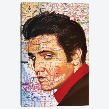 Elvis Canvas Print #KYW38} by Kyle Willis Art Print