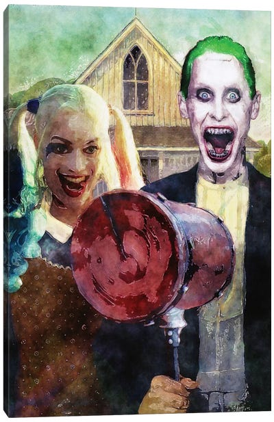 Batman American Gotham Canvas Art Print - Harley Quinn