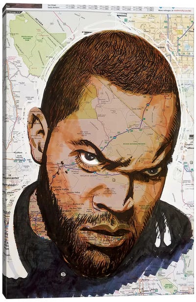 Ice Cube From California Canvas Art Print - Kyle Willis