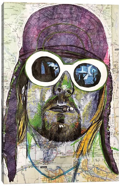 Kurt Cobain Canvas Art Print - Kyle Willis