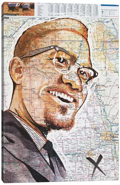 Malcolm From Nebraska Canvas Art Print - Malcolm X