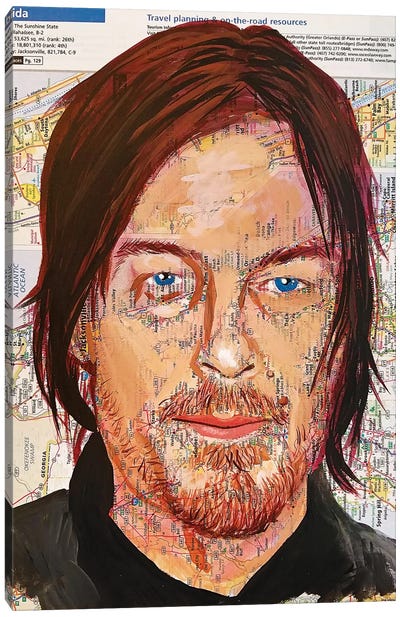 Norman From Florida Canvas Art Print - Norman Reedus