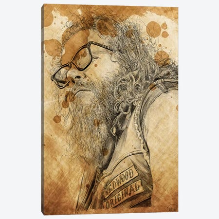 Sons Of Anarchy Bobby Elvis Oil Stained Canvas Print #KYW52} by Kyle Willis Canvas Print