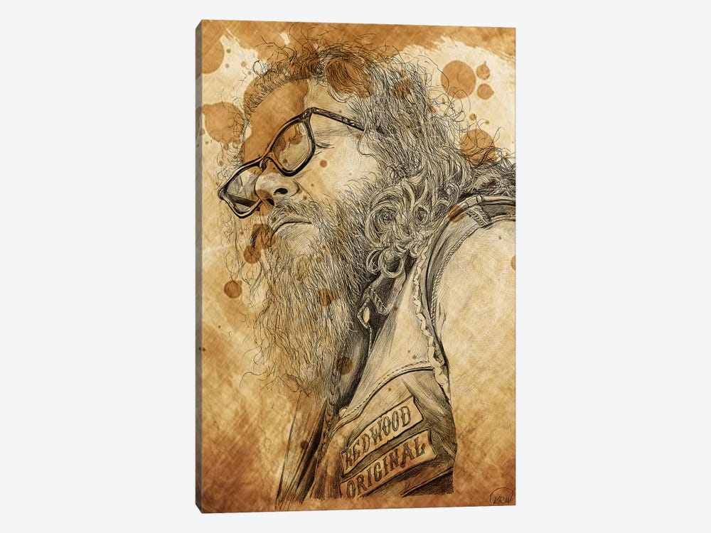 Sons Of Anarchy Bobby Elvis Oil Stained by Kyle Willis 1-piece Canvas Artwork