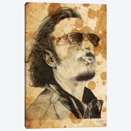 Sons Of Anarchy Tig Trager Oil Stained Canvas Print #KYW58} by Kyle Willis Art Print