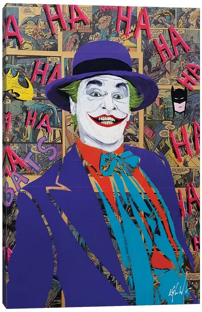 Batman Joker Jack Nicholson Canvas Art Print - Comic Book Character Art