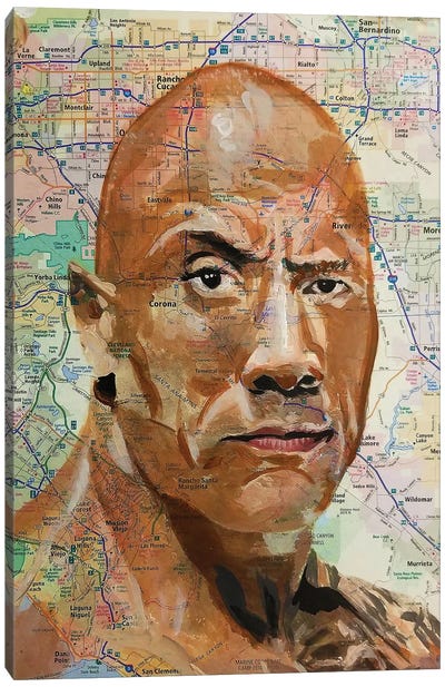 Dwayne Canvas Art Print - Dwayne "The Rock" Johnson