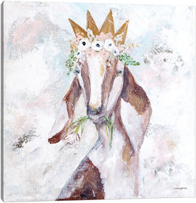 Princess Goat Canvas Art Print - Goat Art