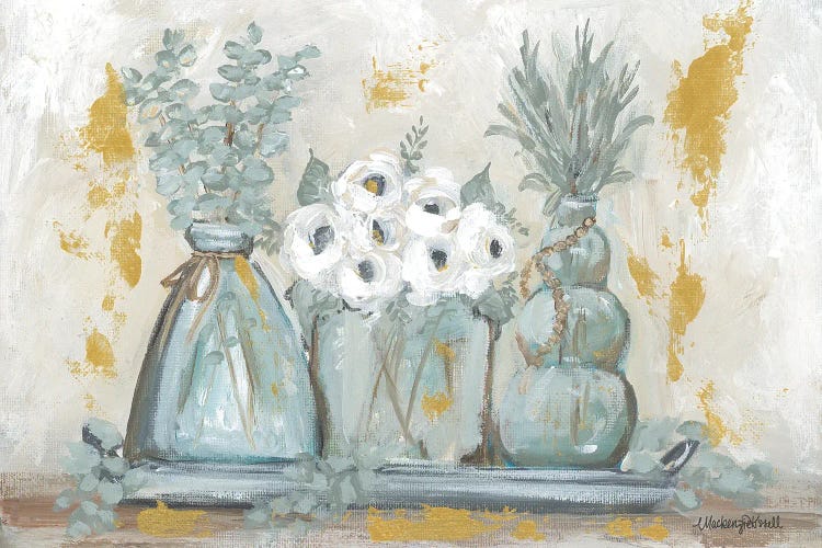 Glass Floral Trio by Mackenzie Kissell wall art