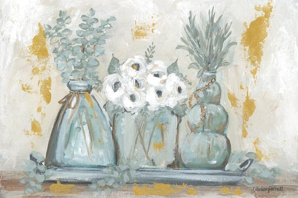 Pottery Still Life: Glass Floral Trio by Mackenzie Kissell