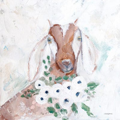 Floral Goat by Mackenzie Kissell canvas print