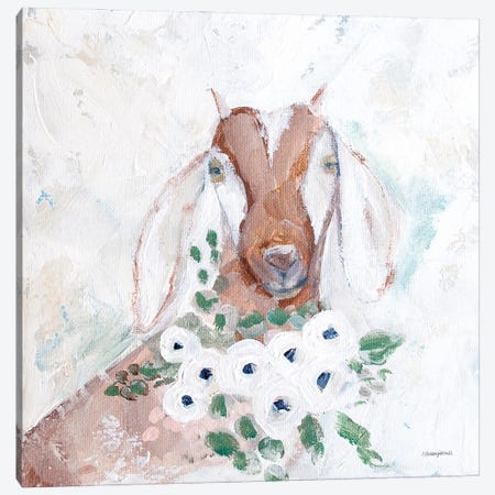 Floral Goat Canvas Print #KZE4} by Mackenzie Kissell Canvas Wall Art