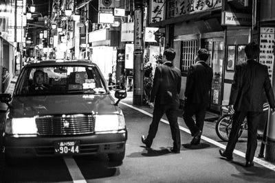 Glimpse Of A Yakuza Trio by Kenzo Ejiri multi panel art