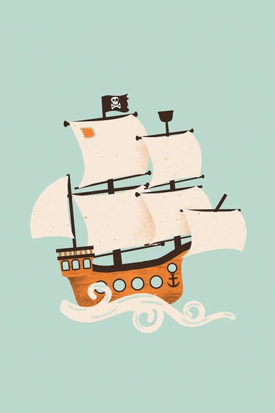 Kids Transportation Art: Pirate Ship by Kanzilue