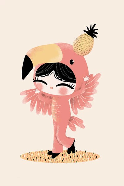 Sweeties - Flamingo by Kanzilue framed canvas print