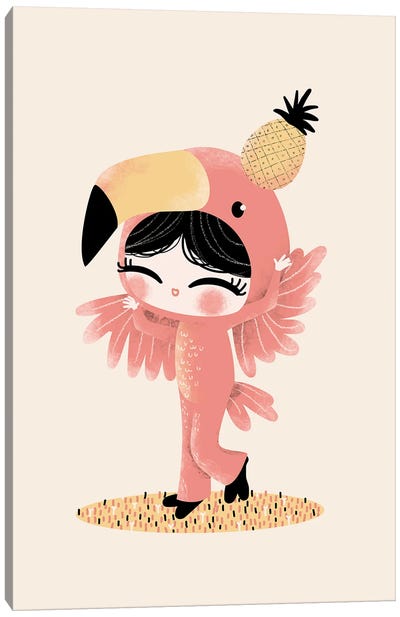 Sweeties - Flamingo Canvas Art Print - Kanzilue