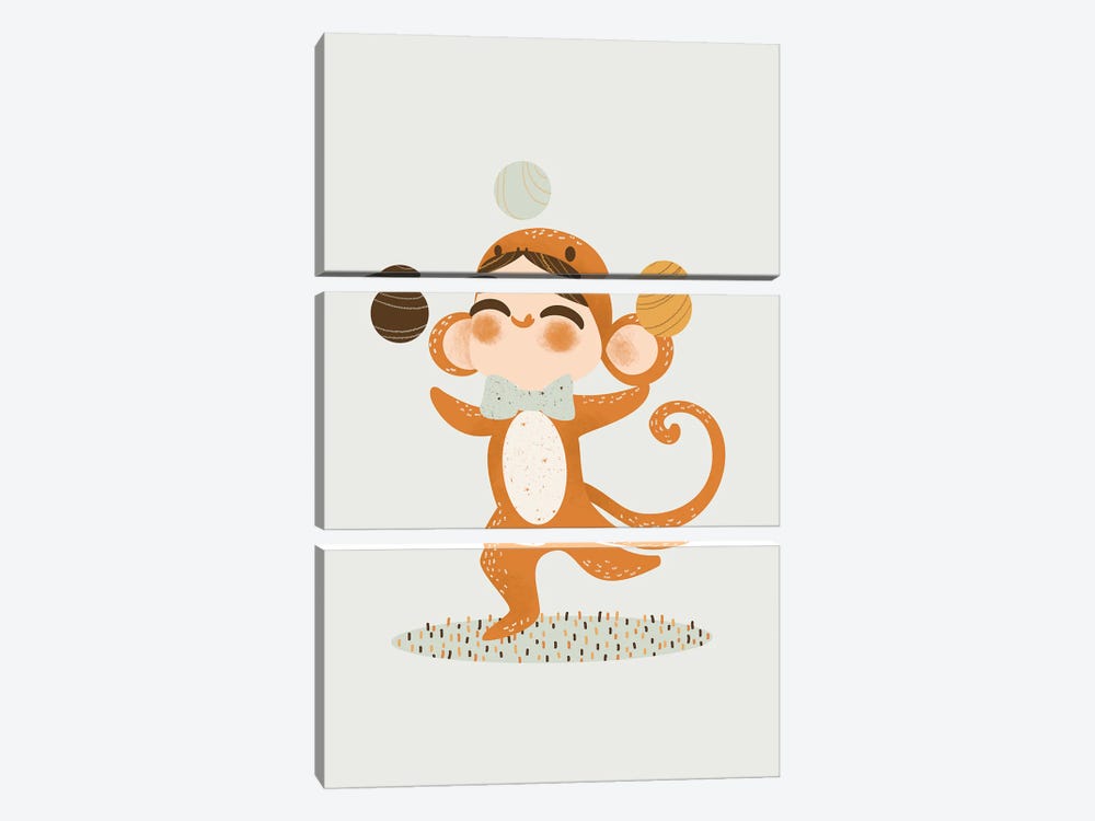 Sweeties - Monkey by Kanzilue 3-piece Canvas Artwork