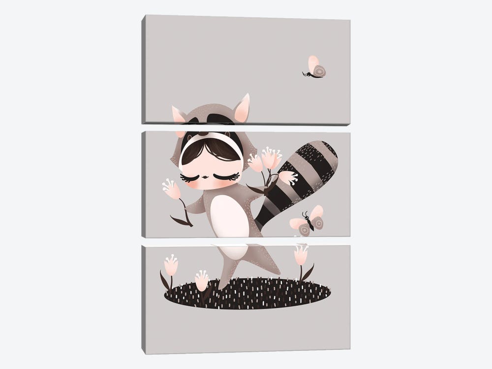 Sweeties - Raccoon by Kanzilue 3-piece Art Print