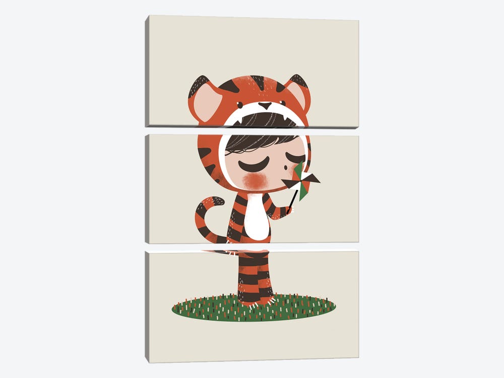 Sweeties - Tiger by Kanzilue 3-piece Canvas Art Print