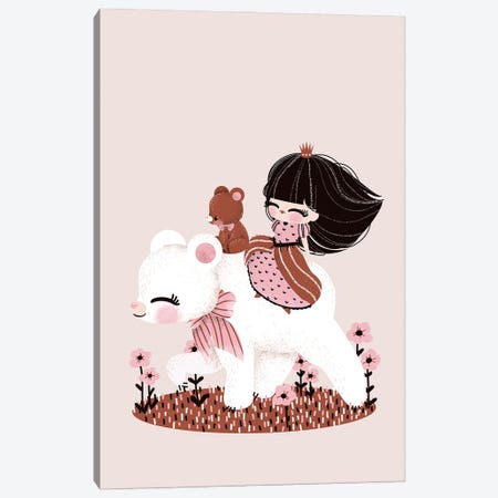The Bear And The Princess Canvas Print #KZL37} by Kanzilue Canvas Art Print