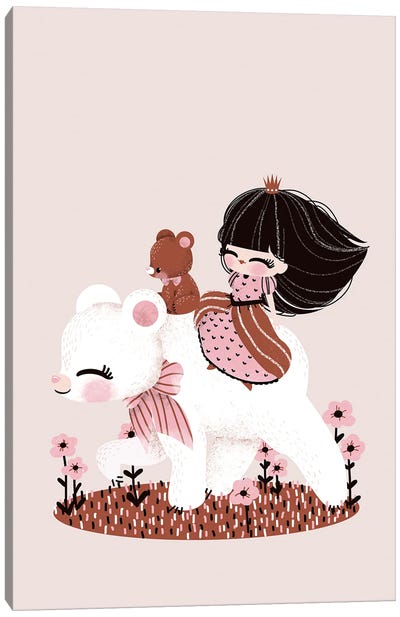 The Bear And The Princess Canvas Art Print - Kanzilue