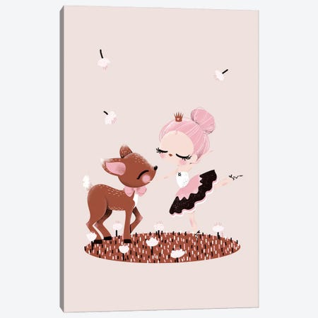 The Fawn And The Ballerina Canvas Print #KZL38} by Kanzilue Canvas Artwork