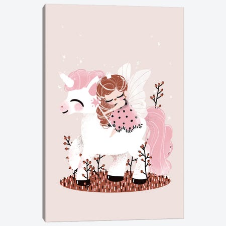 The Unicorn And The Fairy Canvas Print #KZL39} by Kanzilue Canvas Artwork