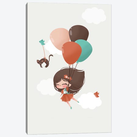 Girl Into The Clouds Canvas Print #KZL3} by Kanzilue Canvas Art