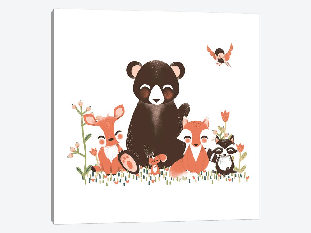 Cute Animals Of The Forest by Kanzilue 1-piece Art Print