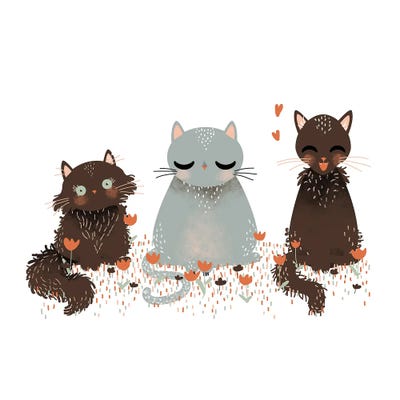 Three Cats by Kanzilue art print