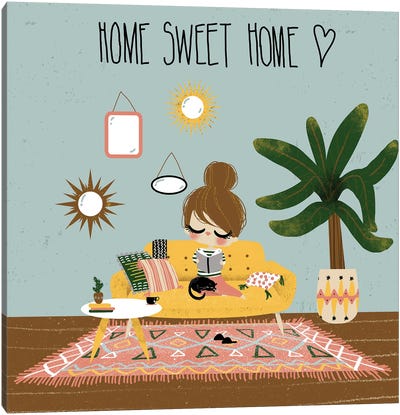 Home Sweet Home Canvas Art Print - Plant Mom